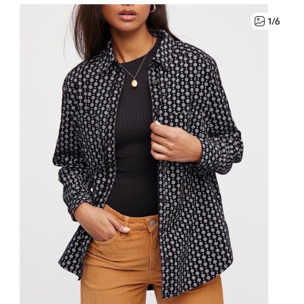 Free People Free People Cut to the Chase Corduroy Buttondown Size L‎